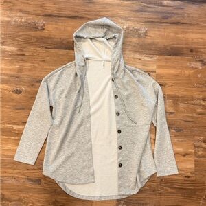 HALARA Light Gray Hooded Cardigan